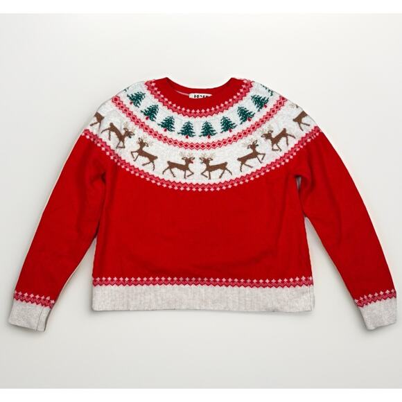 Boden Sweaters - Boden Edie Fair Isle Sweater Reindeer Red Women’s Size Large Holiday Christmas